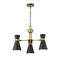 Z-Lite Soriano 3 Light Chandelier, Matte Black & Heritage Brass 728-3MB-HBR - alternate 1